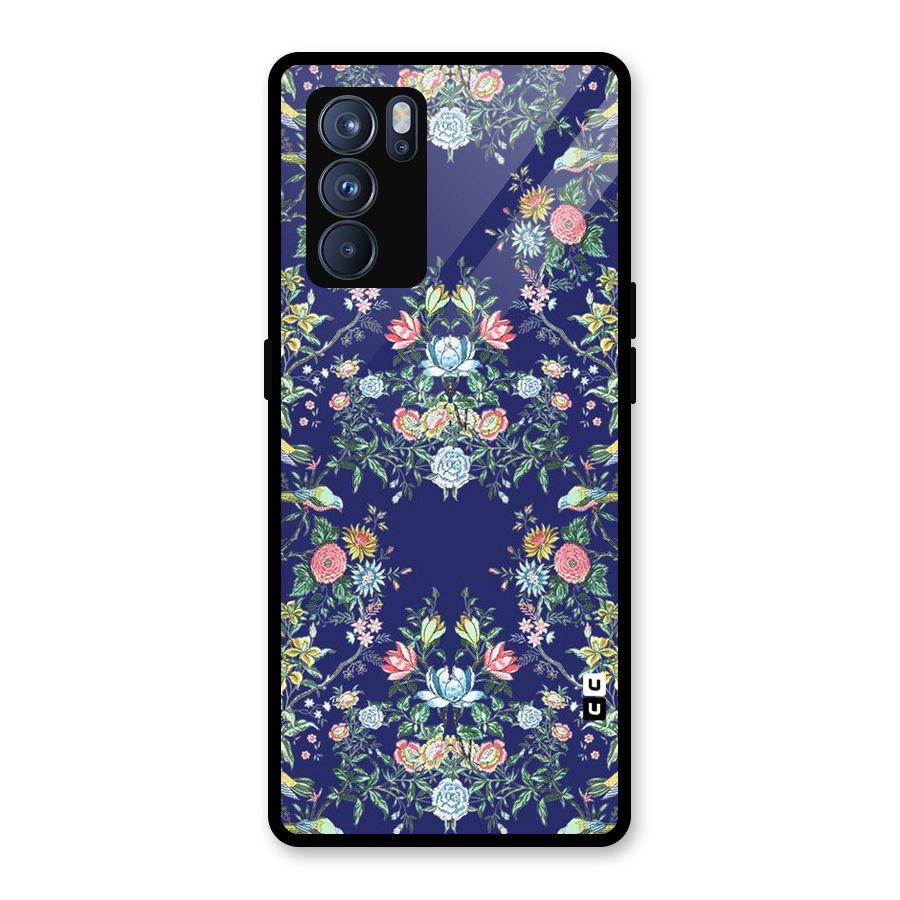 Little Flowers Pattern Glass Back Case for Oppo Reno6 Pro 5G
