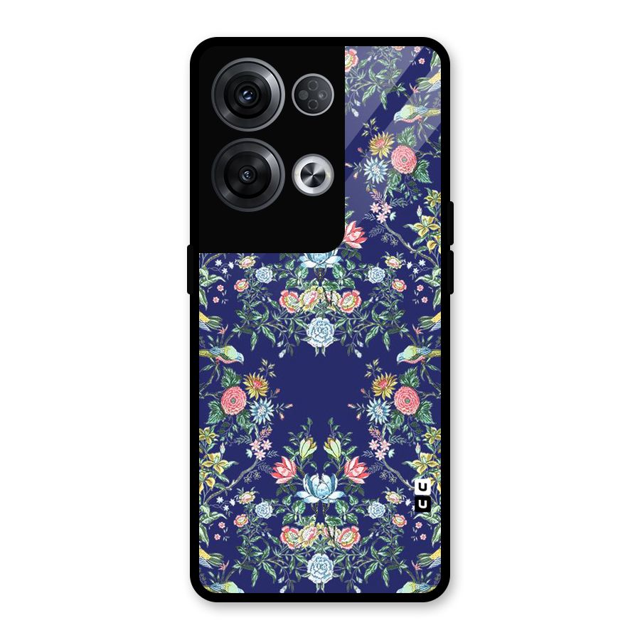 Little Flowers Pattern Glass Back Case for Oppo Reno8 Pro 5G