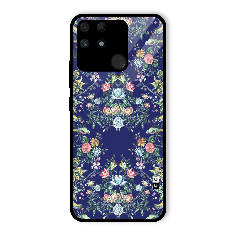 Little Flowers Pattern Glass Back Case for Realme Narzo 50A