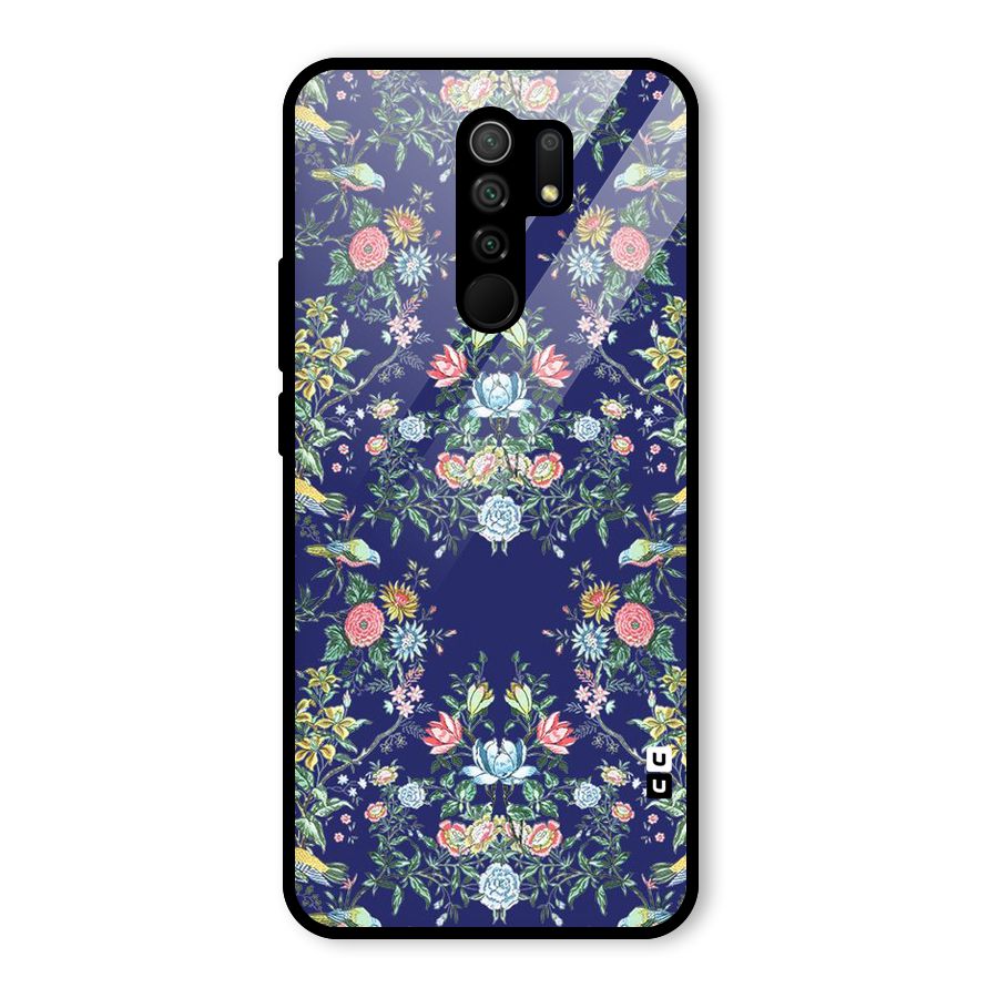 Little Flowers Pattern Glass Back Case for Redmi 9 Prime