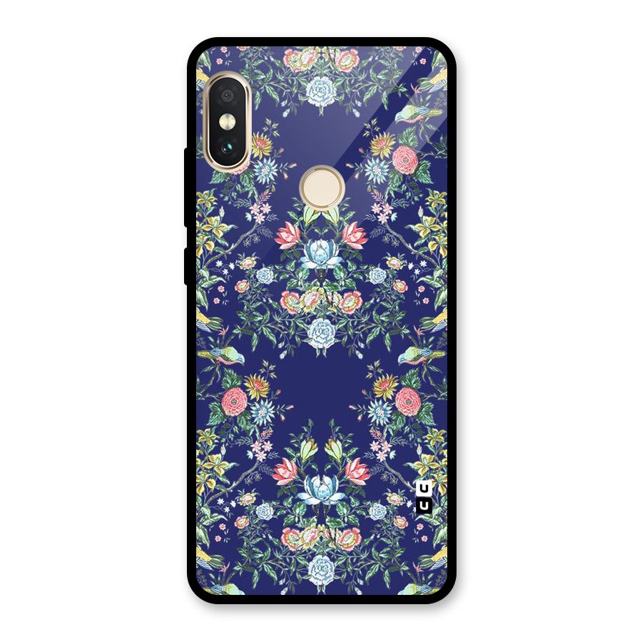 Little Flowers Pattern Glass Back Case for Redmi Note 5 Pro