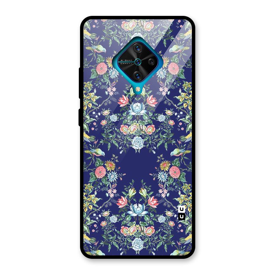 Little Flowers Pattern Glass Back Case for Vivo S1 Pro