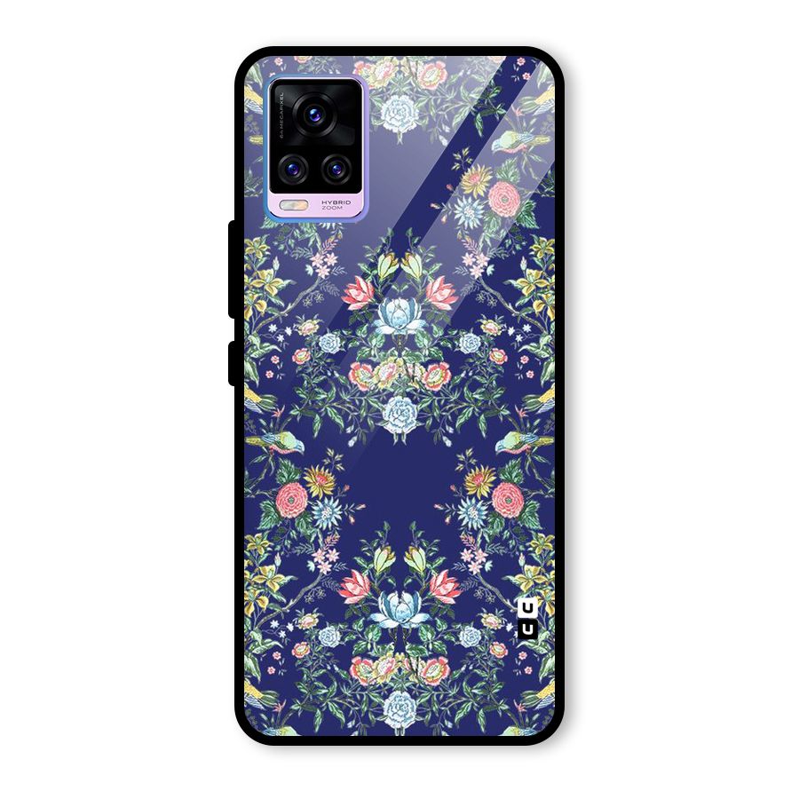 Little Flowers Pattern Glass Back Case for Vivo V20 Pro