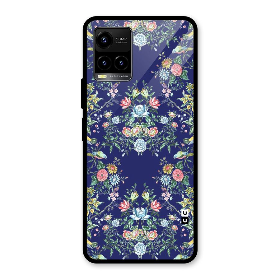 Little Flowers Pattern Glass Back Case for Vivo Y21T
