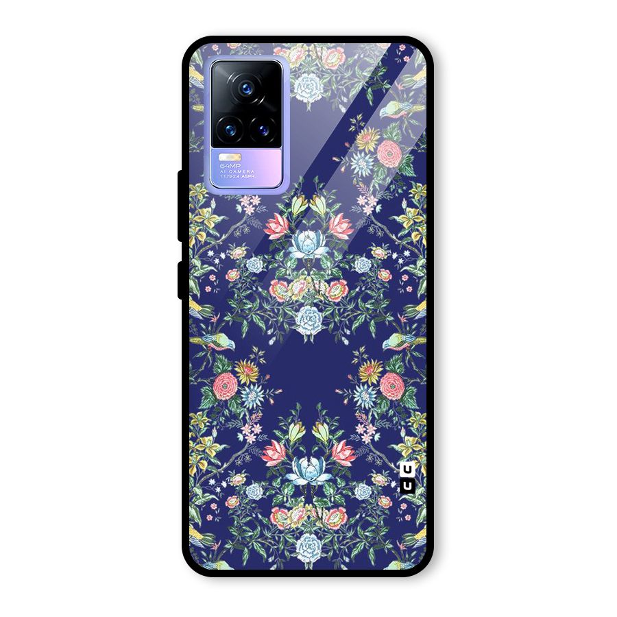 Little Flowers Pattern Glass Back Case for Vivo Y73