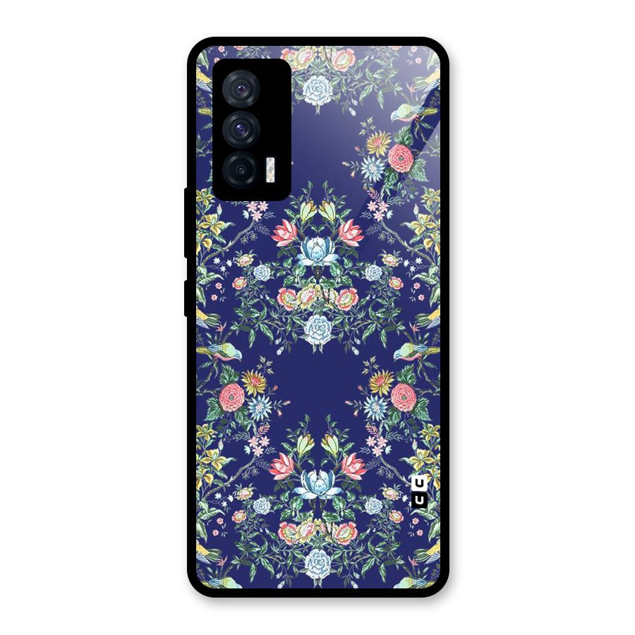 Little Flowers Pattern Glass Back Case for Vivo iQOO 7 5G