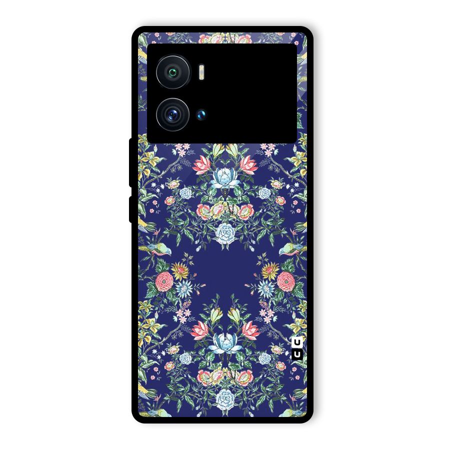 Little Flowers Pattern Glass Back Case for Vivo iQOO 9 Pro