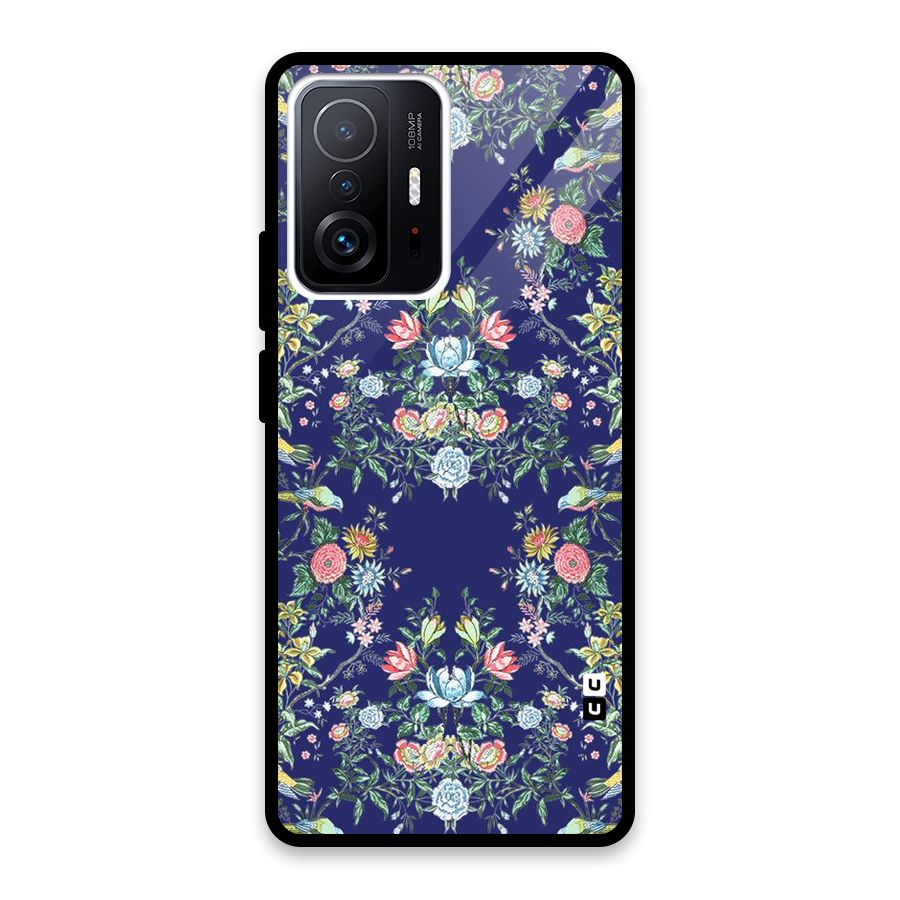 Little Flowers Pattern Glass Back Case for Xiaomi 11T Pro