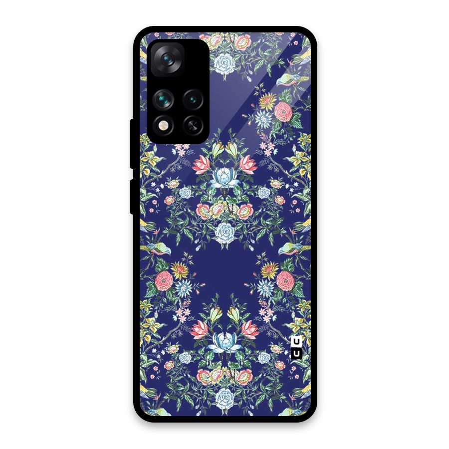 Little Flowers Pattern Glass Back Case for Xiaomi 11i HyperCharge 5G