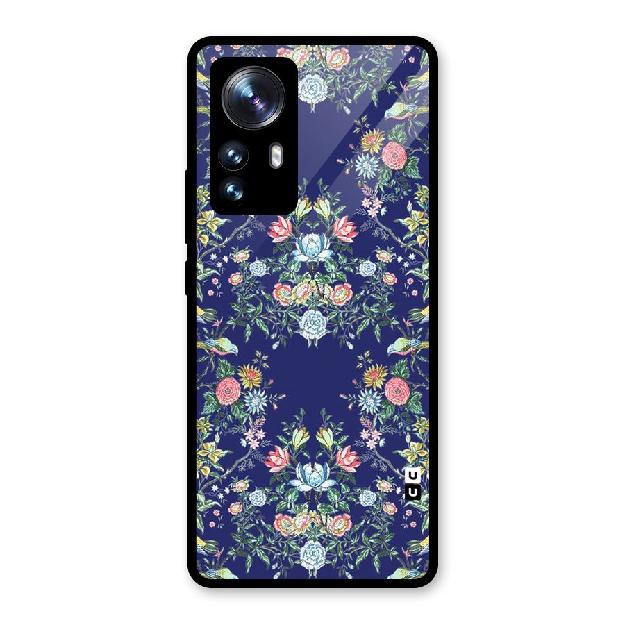 Little Flowers Pattern Glass Back Case for Xiaomi 12 Pro
