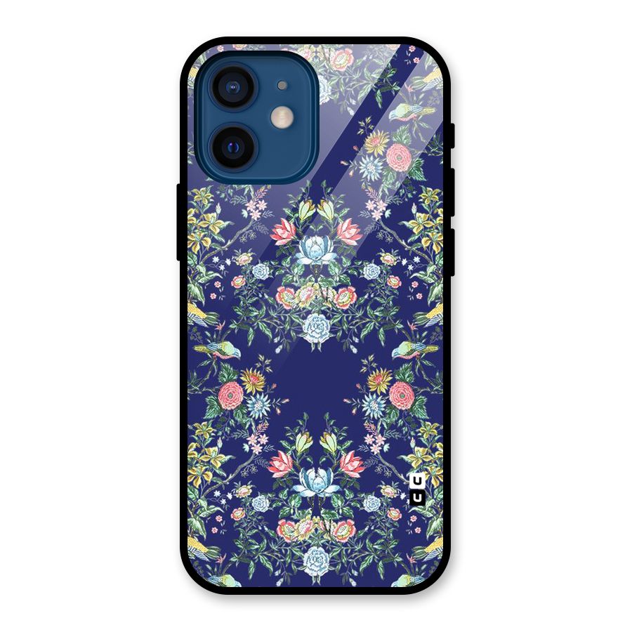 Little Flowers Pattern Glass Back Case for iPhone 12 Mini