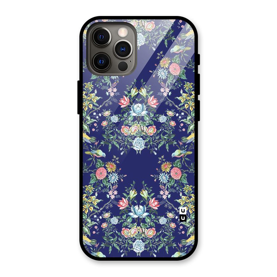 Little Flowers Pattern Glass Back Case for iPhone 12 Pro