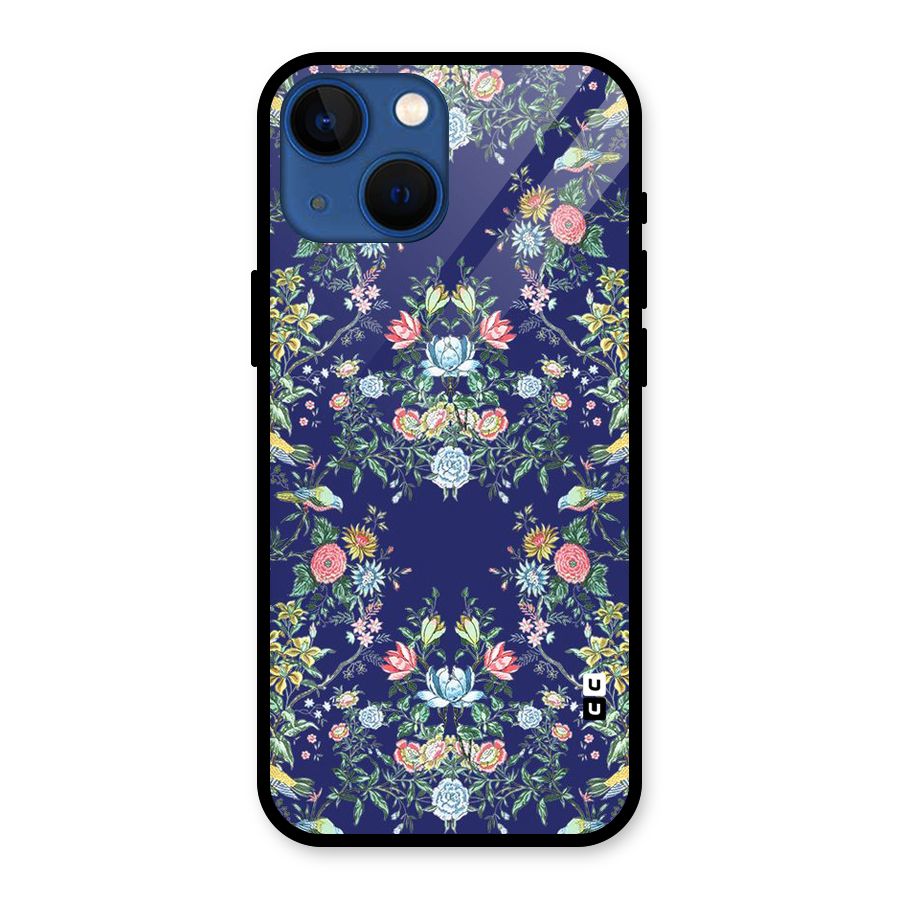 Little Flowers Pattern Glass Back Case for iPhone 13 Mini