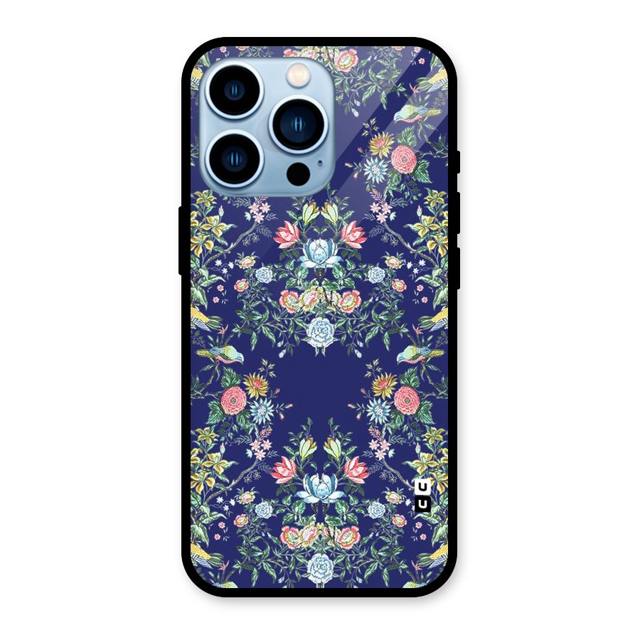 Little Flowers Pattern Glass Back Case for iPhone 13 Pro