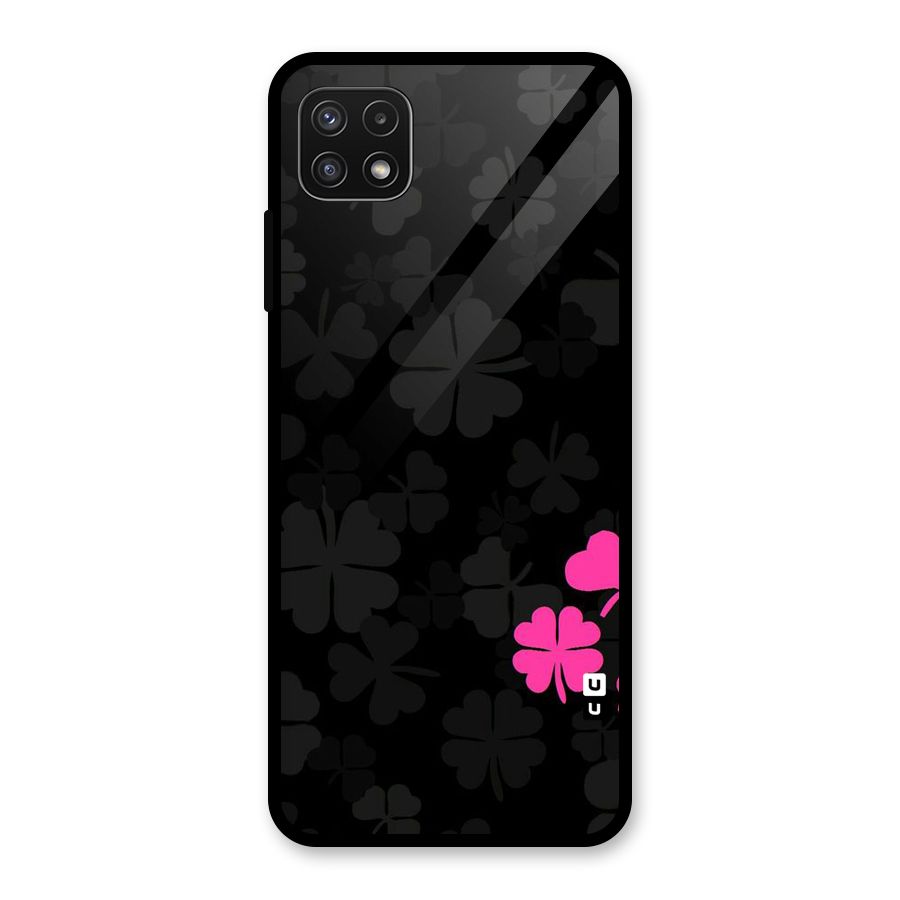 Little Pink Flower Glass Back Case for Galaxy A22 5G