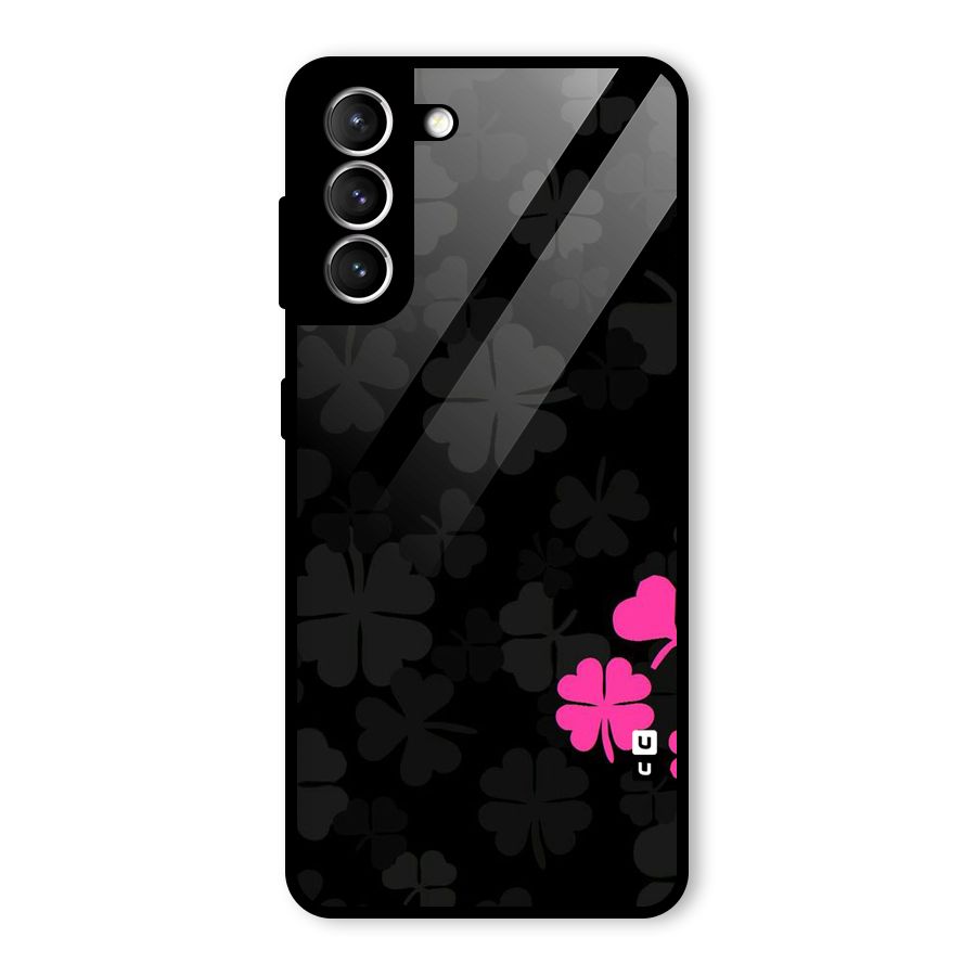 Little Pink Flower Glass Back Case for Galaxy S21 5G