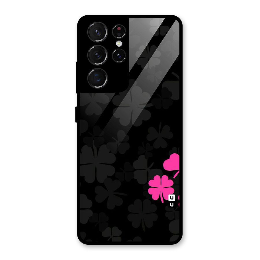 Little Pink Flower Glass Back Case for Galaxy S21 Ultra 5G