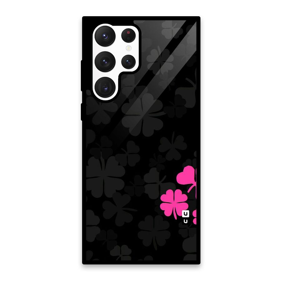 Little Pink Flower Glass Back Case for Galaxy S22 Ultra 5G