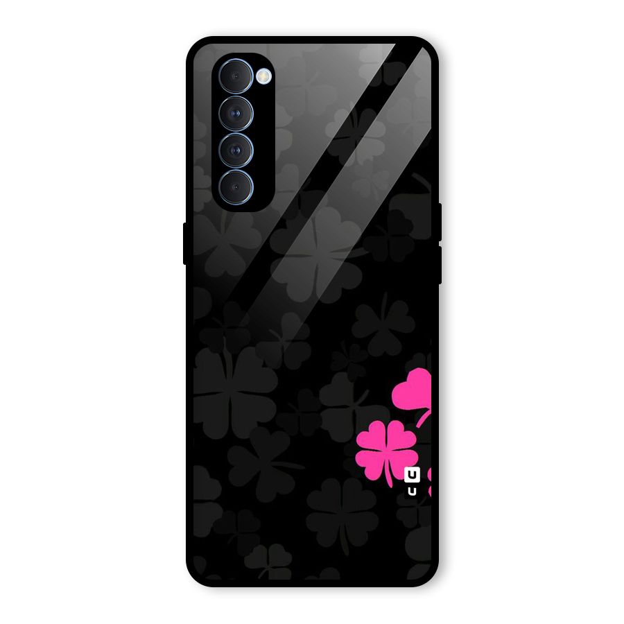 Little Pink Flower Glass Back Case for Oppo Reno4 Pro