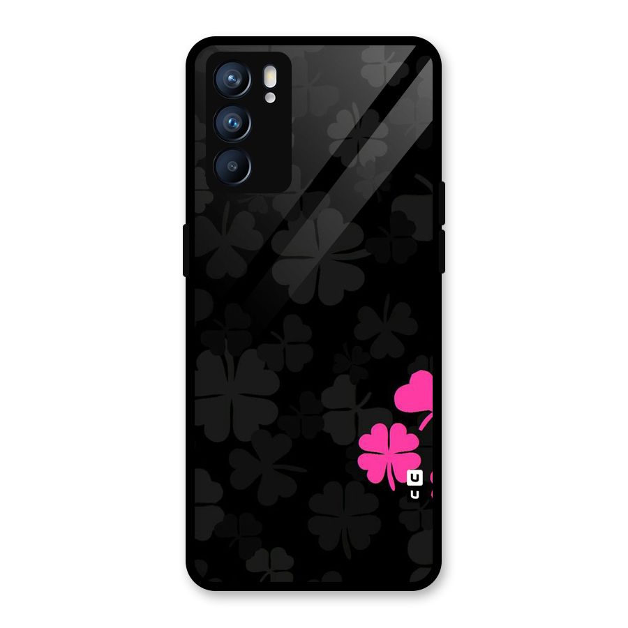 Little Pink Flower Glass Back Case for Oppo Reno6 5G