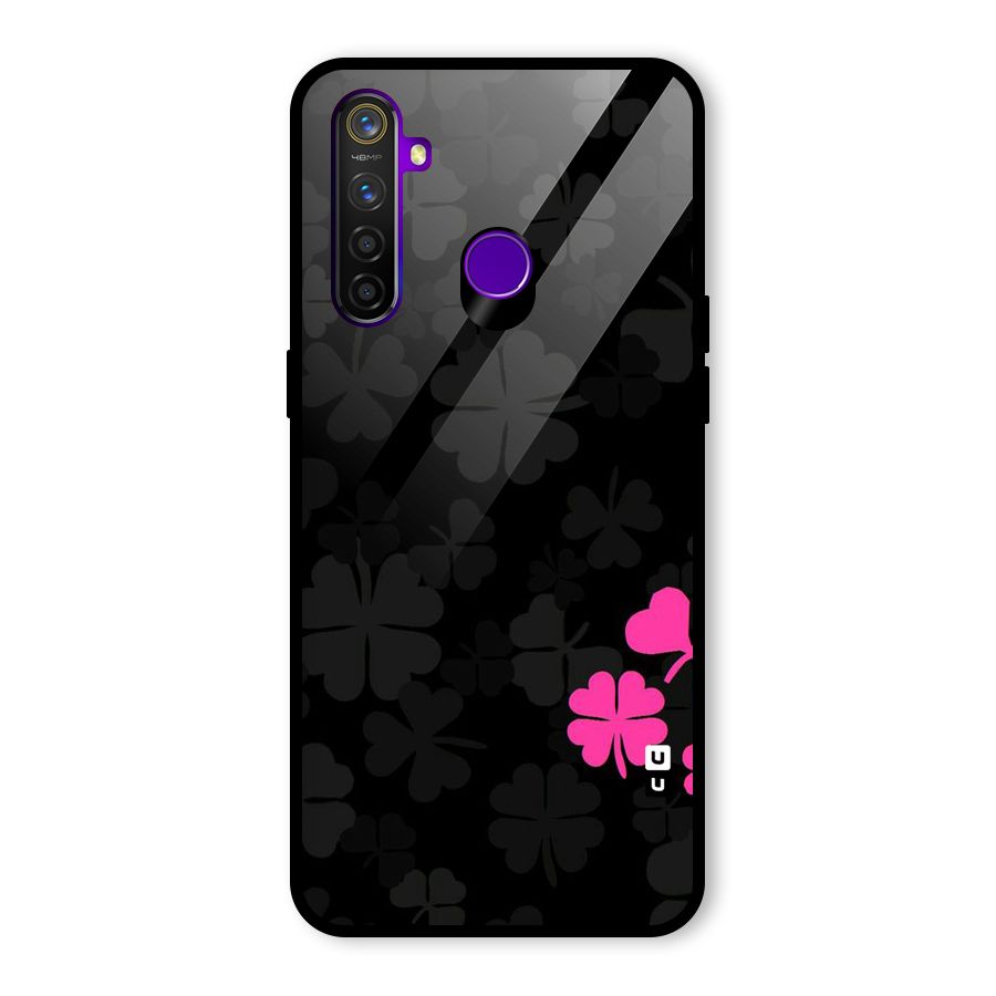 Little Pink Flower Glass Back Case for Realme 5 Pro