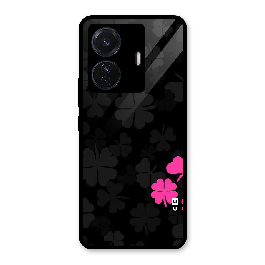 Little Pink Flower Glass Back Case for Vivo T1 Pro