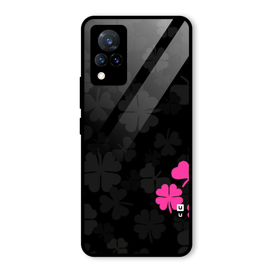 Little Pink Flower Glass Back Case for Vivo V21 5G