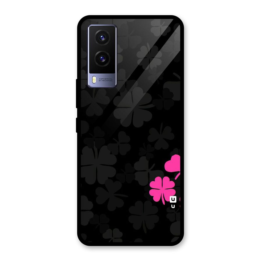 Little Pink Flower Glass Back Case for Vivo V21e 5G