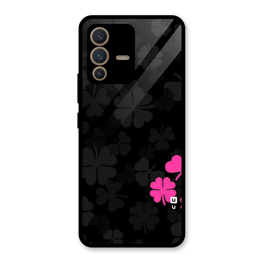 Little Pink Flower Glass Back Case for Vivo V23 5G