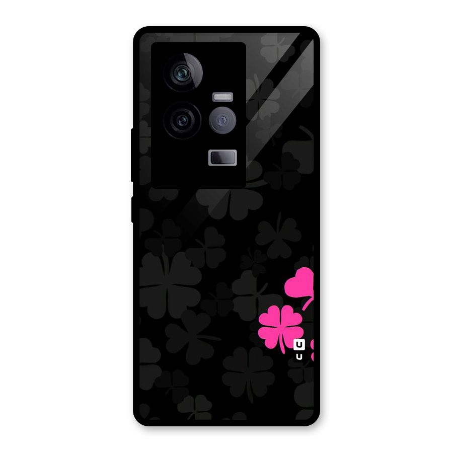Little Pink Flower Glass Back Case for Vivo iQOO 11 5G
