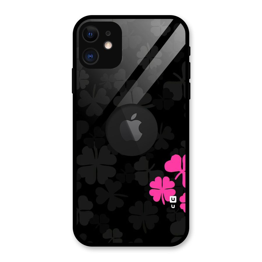 Little Pink Flower Glass Back Case for iPhone 11 Logo Cut