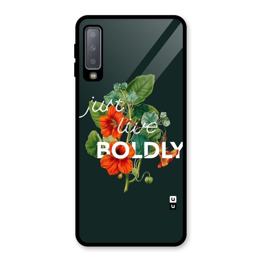 Live Boldly Glass Back Case for Galaxy A7 (2018)