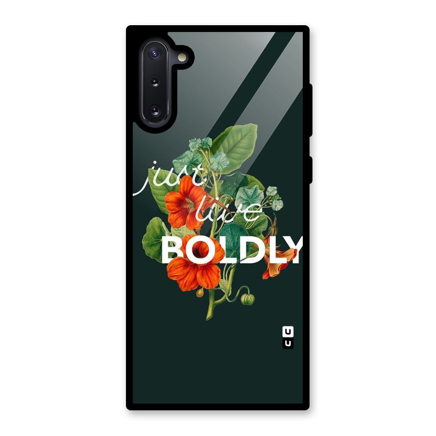 Live Boldly Glass Back Case for Galaxy Note 10