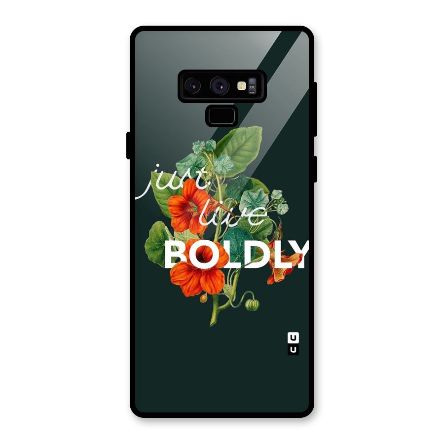 Live Boldly Glass Back Case for Galaxy Note 9