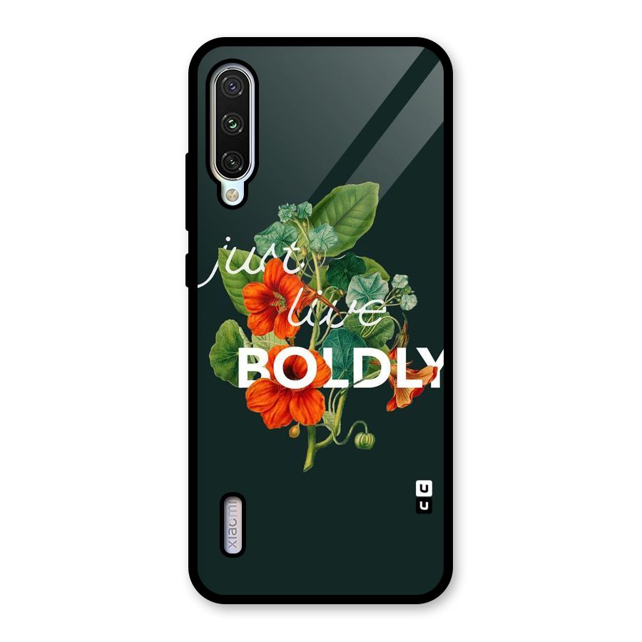 Live Boldly Glass Back Case for Mi A3