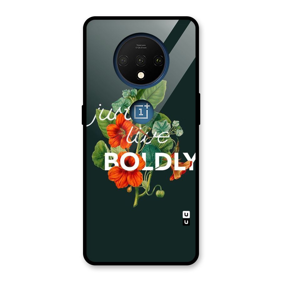 Live Boldly Glass Back Case for OnePlus 7T