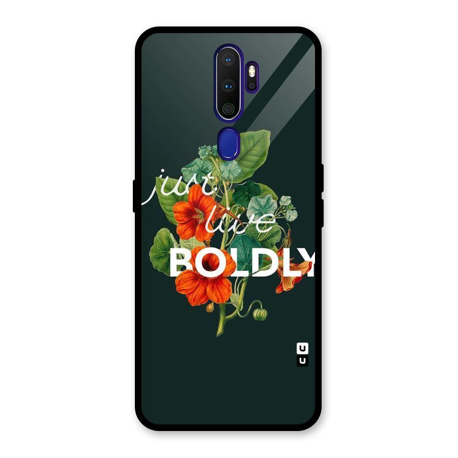 Live Boldly Glass Back Case for Oppo A9 (2020)