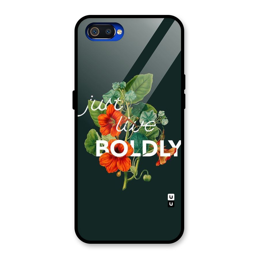 Live Boldly Glass Back Case for Realme C2
