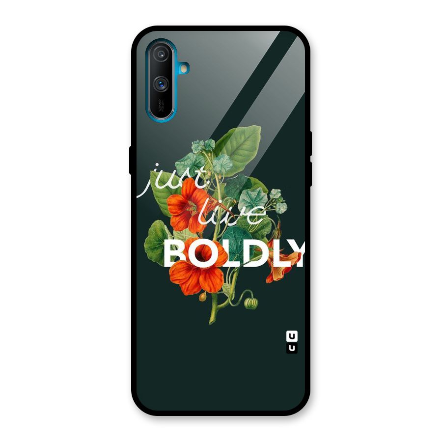 Live Boldly Glass Back Case for Realme C3