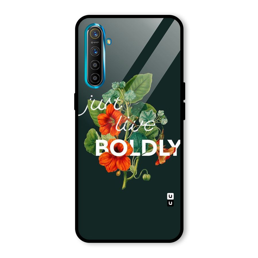 Live Boldly Glass Back Case for Realme X2