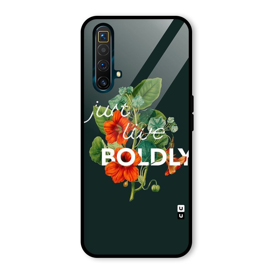 Live Boldly Glass Back Case for Realme X3