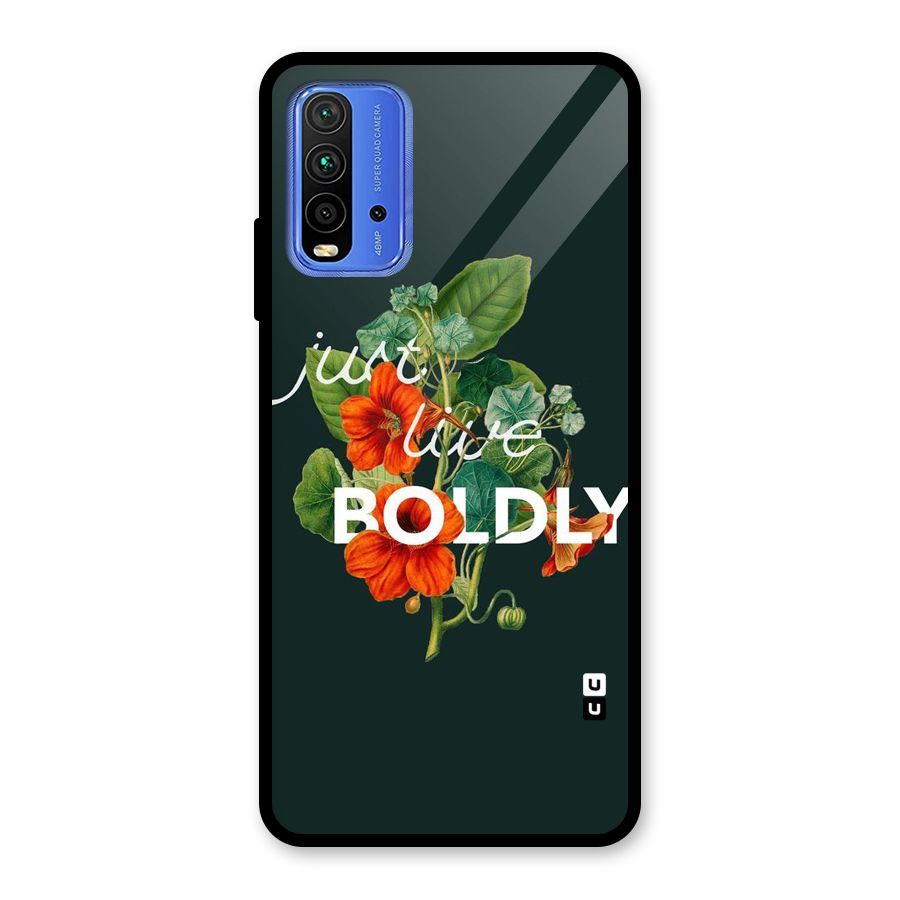 Live Boldly Glass Back Case for Redmi 9 Power