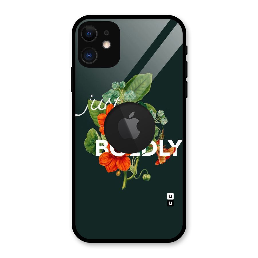 Live Boldly Glass Back Case for iPhone 11 Logo Cut