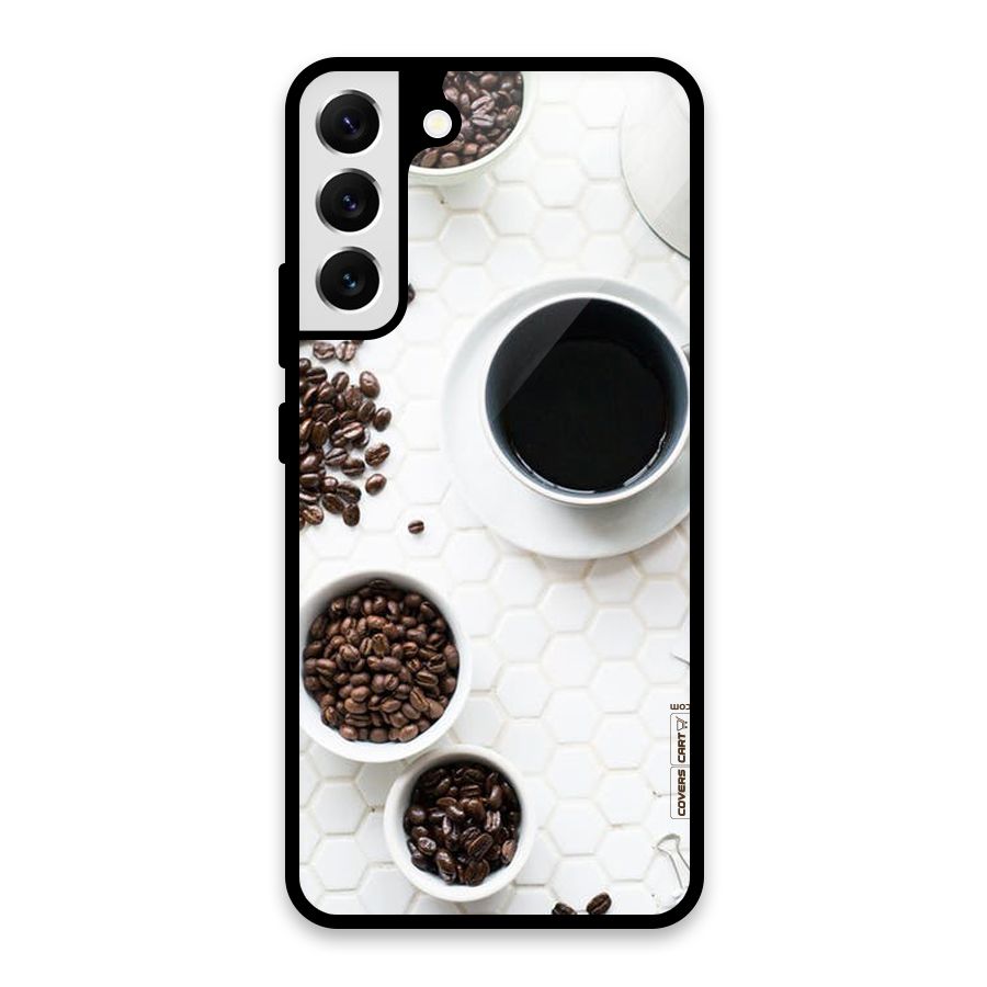 Live Coffee Glass Back Case for Galaxy S22 Plus 5G