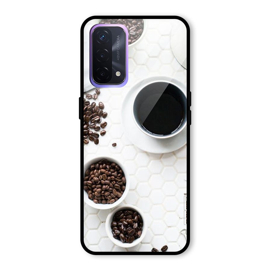 Live Coffee Glass Back Case for Oppo A74 5G