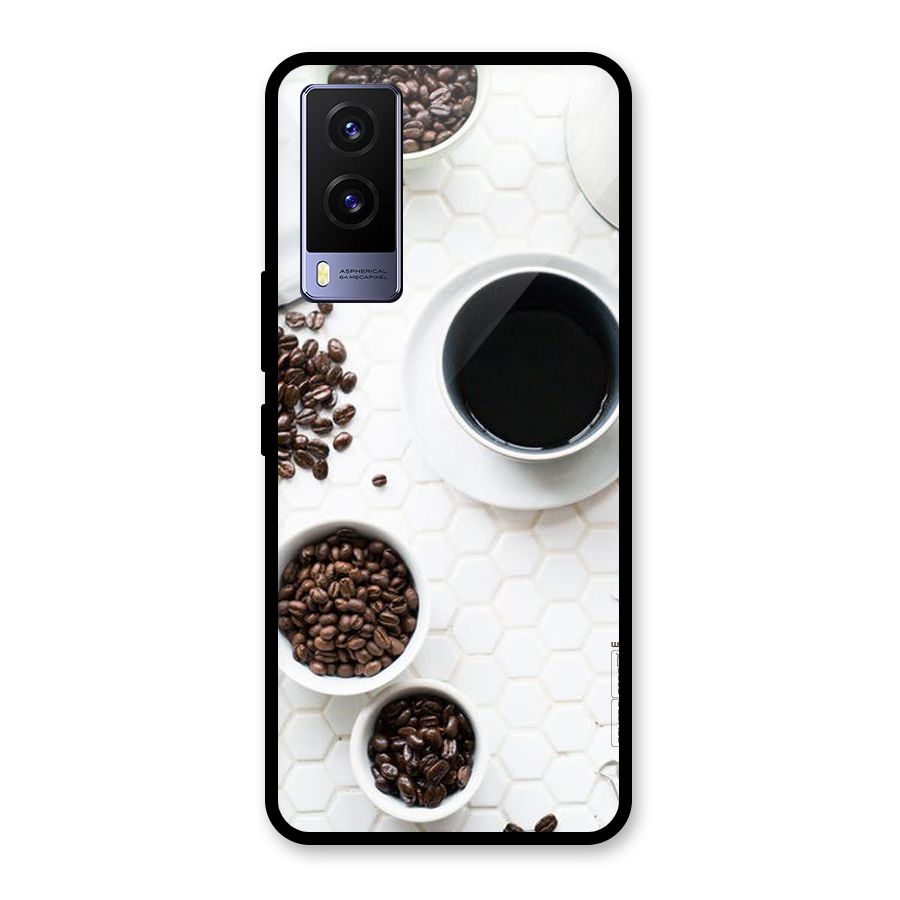 Live Coffee Glass Back Case for Vivo V21e 5G