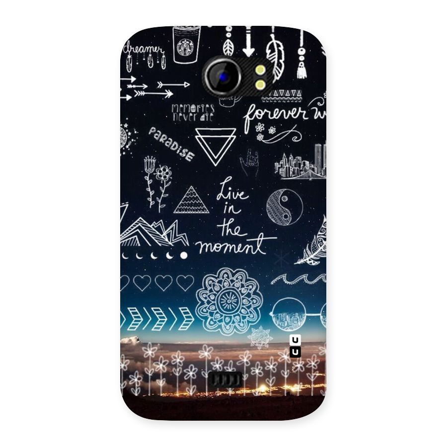 Live In The Moment Back Case for Micromax Canvas 2 A110