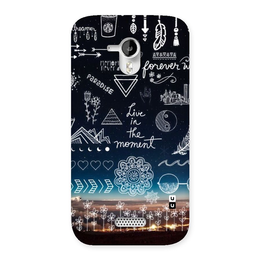 Live In The Moment Back Case for Micromax Canvas HD A116