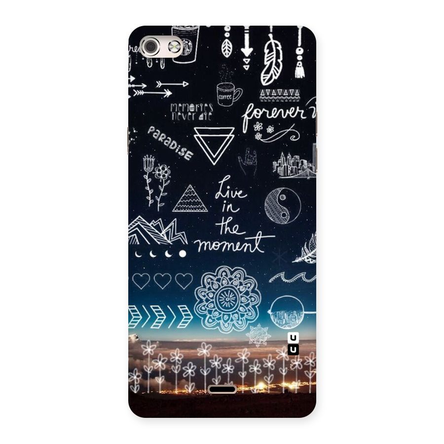 Live In The Moment Back Case for Micromax Canvas Silver 5