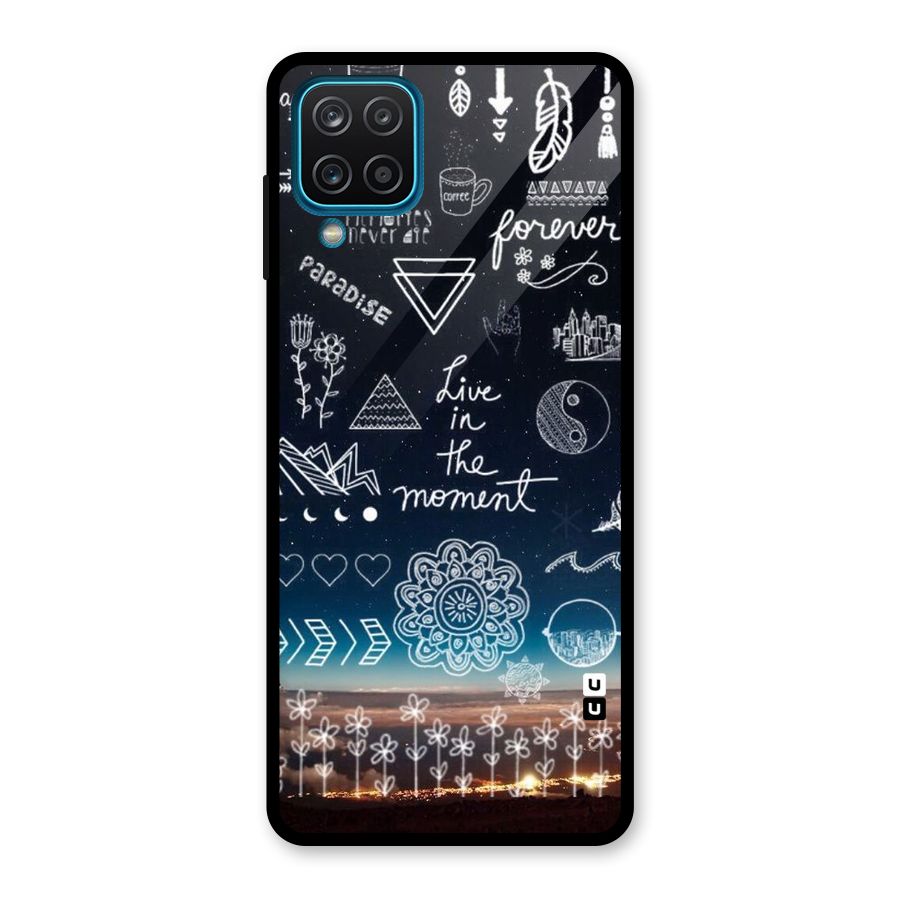 Live In The Moment Glass Back Case for Galaxy A12